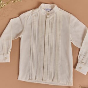 camisa alforzada manga larga