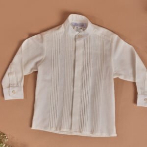 camisa alforzada manga larga