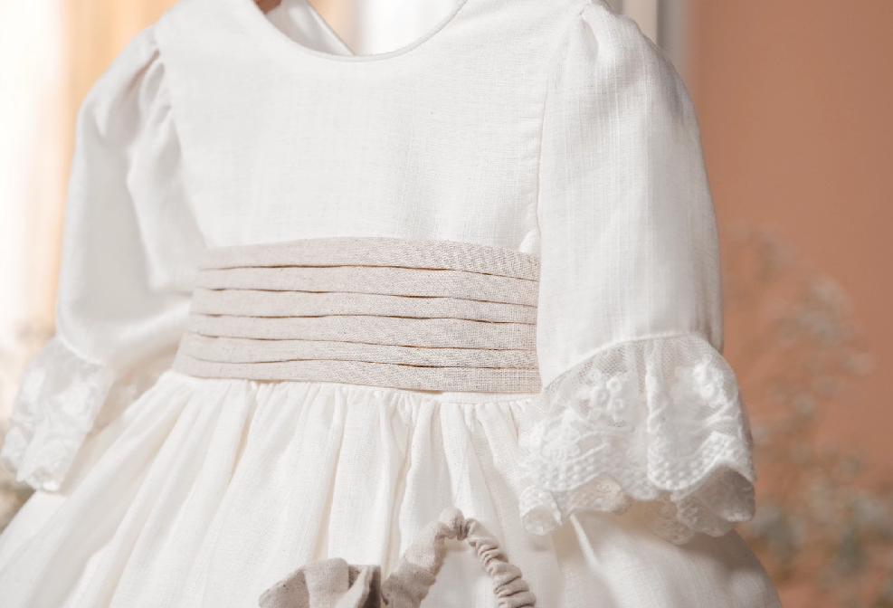 Vestido lino algodon niña